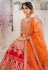 Peach silk sequins work lehenga choli 1108