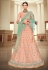 Peach net embroidered a line lehenga choli 5185