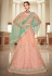 Peach net embroidered a line lehenga choli 5185