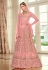 Pink net embroidered a line lehenga choli 5189