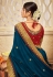 Blue silk festival wear saree 3002