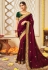 Wine silk festival wear saree 3004