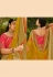 Mustard organza saree with blouse 1001