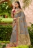 Grey organza festival wear saree 1002