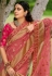 Pink organza festival wear saree 1006