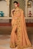 Peach viscose saree with blouse 7005