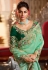 Sea green viscose saree with blouse 7009