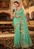 Sea green viscose saree with blouse 7009