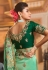 Sea green viscose saree with blouse 7009