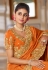 Orange viscose festival wear saree 7012