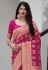 Magenta banarasi saree with blouse 6007