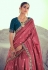 Pink silk festival wear saree 4234