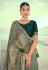 Olive green silk saree with blouse 4237