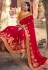 Red satin georgette festival wear saree 1101