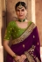 Purple satin georgette festival wear saree 1103