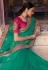 Sea green satin georgette saree with blouse 1104