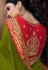 Mehndi satin georgette saree with blouse 1108