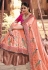 Peach satin georgette festival wear saree 1109