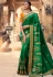 Green satin georgette saree with blouse 1110