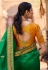 Green satin georgette saree with blouse 1110
