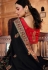 Black satin georgette festival wear saree 1111