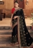 Black satin georgette festival wear saree 1111