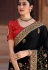 Black satin georgette festival wear saree 1111