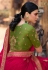 Pink satin georgette saree with blouse 1112