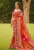 Orange silk saree with blouse 4801