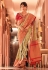 Beige silk festival wear saree 13358