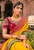 Yellow silk saree with blouse 13365