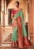 Sea green silk festival wear saree 13372