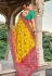 Yellow satin saree with blouse 5904