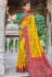 Yellow satin saree with blouse 5904