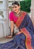 Blue banarasi silk festival wear saree 5906