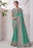 Sea green viscose saree with blouse 41609