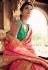 Pink silk saree with blouse 10131