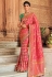 Pink silk saree with blouse 10131