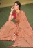 Peach silk georgette saree with blouse 41706