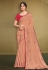 Peach silk georgette saree with blouse 41706