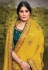 Yellow satin silk festival wear saree 41707