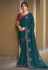 Teal silk georgette saree with blouse 41710