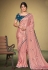 Peach satin silk festival wear saree 41711