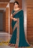 Teal silk georgette saree with blouse 41720