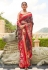 Wine silk saree with blouse 114E