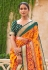 Orange silk festival wear saree 114F
