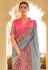 Grey silk saree with blouse 247