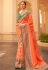 Orange silk festival wear saree 244