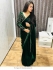 Bollywood model green velvet designer saree