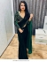 Bollywood model green velvet designer saree